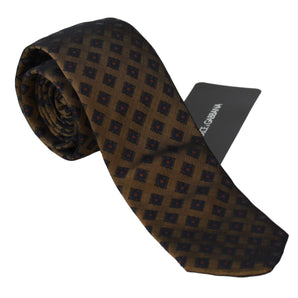 Dolce &amp; Gabbana Elegant Brown Patterned Silk Blend Necktie