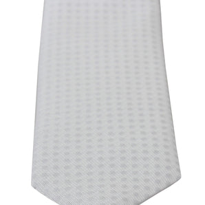 Dolce &amp; Gabbana Elegant White Patterned Silk Blend Neck Tie