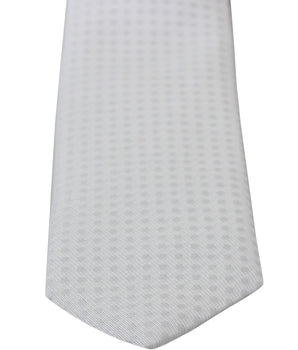 Dolce & Gabbana Elegant White Patterned Silk Blend Neck Tie Dolce & Gabbana 