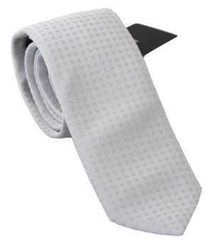 Dolce & Gabbana Elegant White Patterned Silk Blend Neck Tie Dolce & Gabbana 