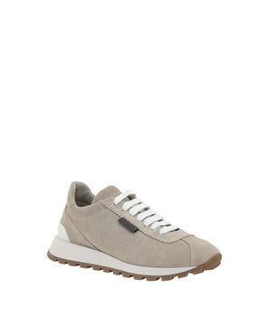 Brunello Cucinelli Beige Rubber Platform Sneakers