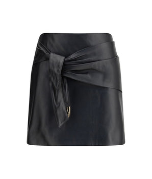 Versace Black Lamb Ovis Aries Aries Mini Skirt