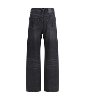 Versace Black Cotton Relaxed Fit Jeans