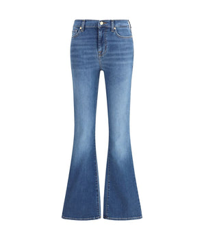 7FOR Blue Cotton Flared Jeans