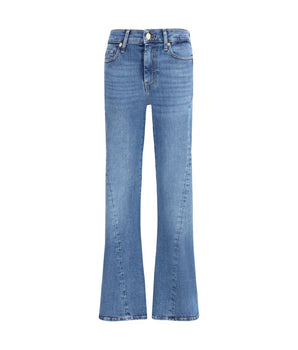 7FOR Blue Cotton Flared Jeans