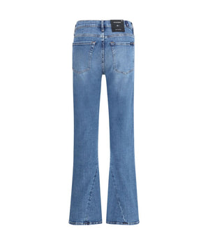 7FOR Blue Cotton Flared Jeans