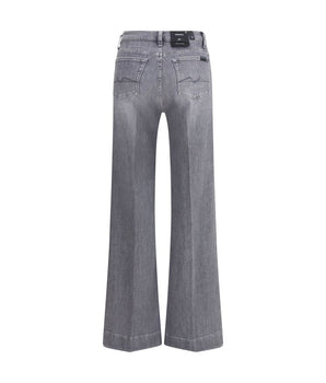 7FOR Gray Cotton Bootcut Jeans