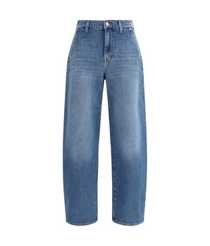 7FOR Light Blue Cotton Relaxed Fit Jeans