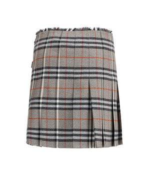 Burberry Gray Wool Mini Skirt