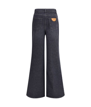 Chloé Black Cotton Flared Jeans