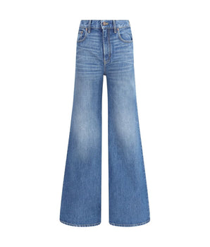 Chloé Blue Cotton Flared Jeans