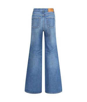 Chloé Blue Cotton Flared Jeans