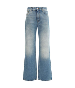 Haikure Light Blue Cotton Flared Jeans