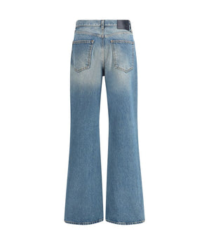 Haikure Light Blue Cotton Flared Jeans