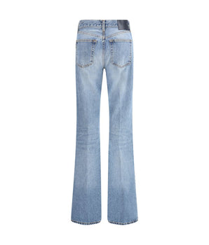 Haikure Light Blue Cotton Flared Jeans