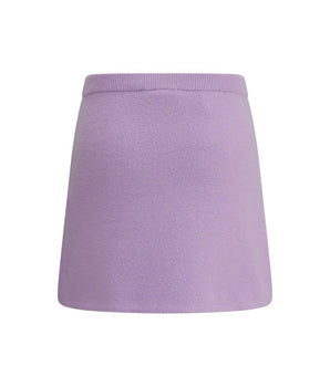 Self-Portrait Purple Viscose Mini Skirt