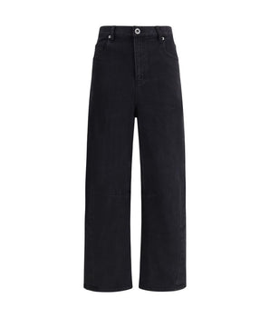Self-Portrait Black Cotton High-Waisted Jean