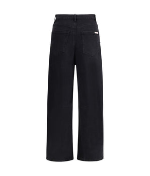 Self-Portrait Black Cotton High-Waisted Jean