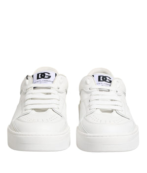 Dolce &amp; Gabbana White Miami Leather Low Top Sneakers Shoes