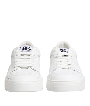 Dolce &amp; Gabbana White Miami Leather Low Top Sneakers Shoes