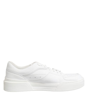 Dolce &amp; Gabbana White Miami Leather Low Top Sneakers Shoes