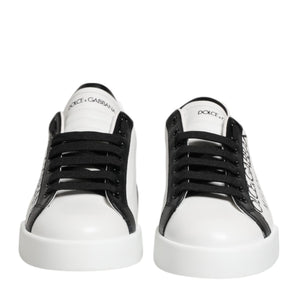 Dolce & Gabbana White Black Crown Low Top Men Sneakers Shoes