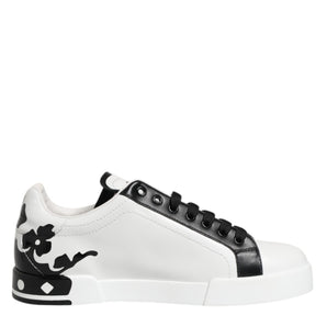 Dolce & Gabbana White Black Crown Low Top Men Sneakers Shoes