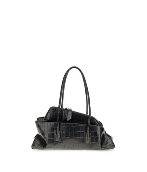 The Attico Black Calf Leather Bos Taurus Shoulder Bag