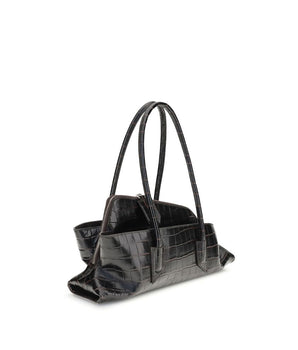 The Attico Black Calf Leather Bos Taurus Shoulder Bag