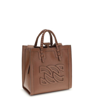 Casadei Brown Calf Leather Bos Taurus Shoulder Bag