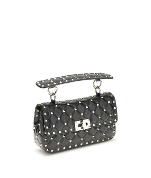 Valentino Garavani Black Calf Leather Bos Taurus Handbag