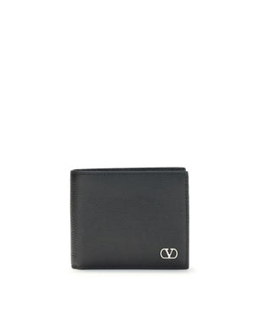 Valentino Garavani Black Calf Leather Bos Taurus Wallet