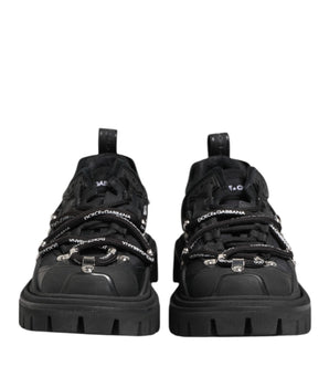 Dolce &amp; Gabbana Black Low Top Lace Up Sneakers Trekking Shoes