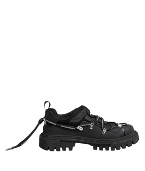 Dolce &amp; Gabbana Black Low Top Lace Up Sneakers Trekking Shoes