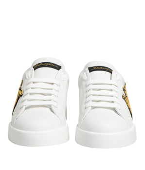 Dolce &amp; Gabbana White Crown Patch Portofino Men's Sneakers Shoes