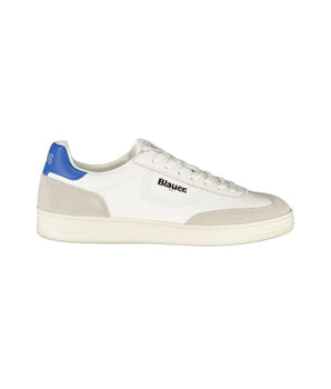 Blauer White Leather Men Sneaker