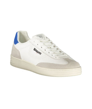 Blauer White Leather Men Sneaker