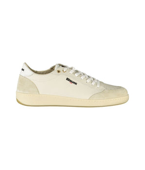 Blauer White Leather Men Sneaker