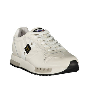 Blauer White Leather Men Sneaker