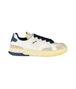 Blauer White Leather Men Sneaker