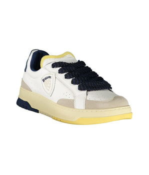 Blauer White Leather Men Sneaker