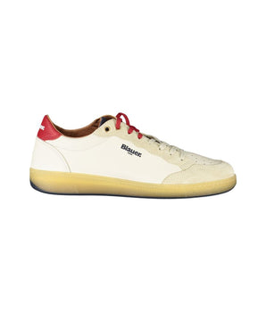 Blauer White Leather Men Sneaker