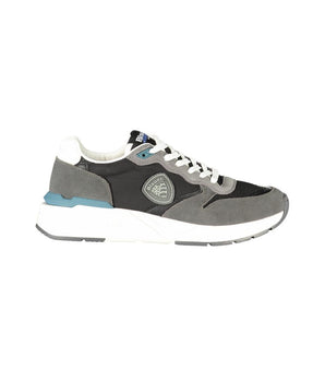 Blauer Black Leather Men Sneaker