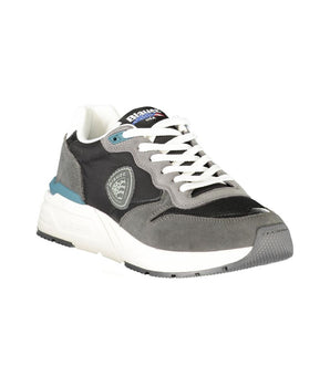 Blauer Black Leather Men Sneaker