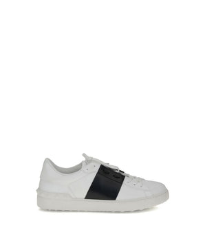 Valentino Garavani White Calf Leather Bos Taurus Low Top Sneakers