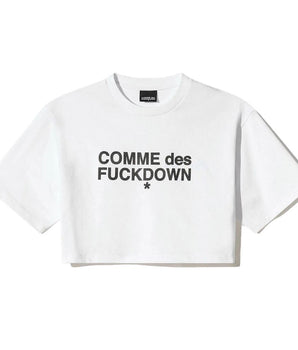 Comme Des Fuckdown White Cotton Women T-Shirt