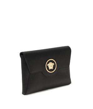 Versace Black Calf Leather Bos Taurus Shoulder Bag