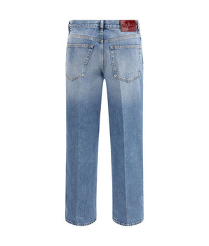 Gucci Light Blue Cotton Straight-Leg Jeans