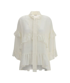 P.A.R.O.S.H. Cream Silk Blouse