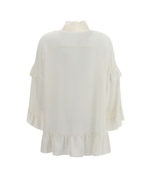 P.A.R.O.S.H. Cream Silk Blouse